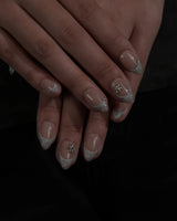 Spotlight Muse nails — Soft Nude Pink, Silver by Joyee Nails