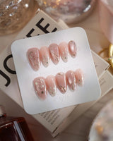 Champagne Nova press-on nails — Icy Nude Pink &