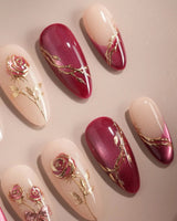 Sugar Thorn nails — Classic Rose Red, 3D by Joyee Nails