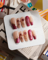 Sugar Thorn Medium Coffin press on nails, handmade custom nails by Joyeenails