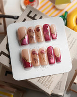 Sugar Thorn Medium Square press on nails, handmade custom nails by Joyeenails