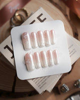 Sunday Light nails in medium square — Translucent Aurora Pink Gradient,