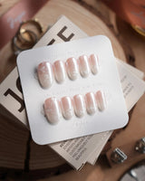 Sunday Light nails in short oval — Translucent Aurora Pink Gradient,