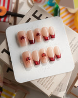 Sweet Venom Short Coffin press on nails, handmade custom nails by Joyeenails