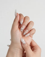 Thawing Crystal press-on nails — Icy Nude Pink &