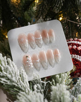 Thawing Crystal press-on nails — Icy Nude Pink &