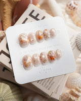THE ASCENSION extra short squoval press-on nails with aurora Pegasus design
