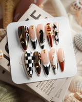 THE GAMBIT Long Stiletto press on nails, handmade custom nails by Joyeenails