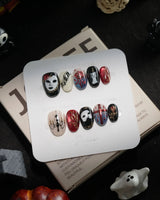 The Phantom handmade press-on nails in extra short oval shape by Joyee Nails