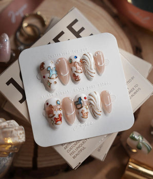 THE REVERIE press-on nails — Creamy Pearl White, Colorful