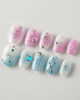 Twirls of Ribbon - Joyeenails - CU040 - XS / Extra Short Oval