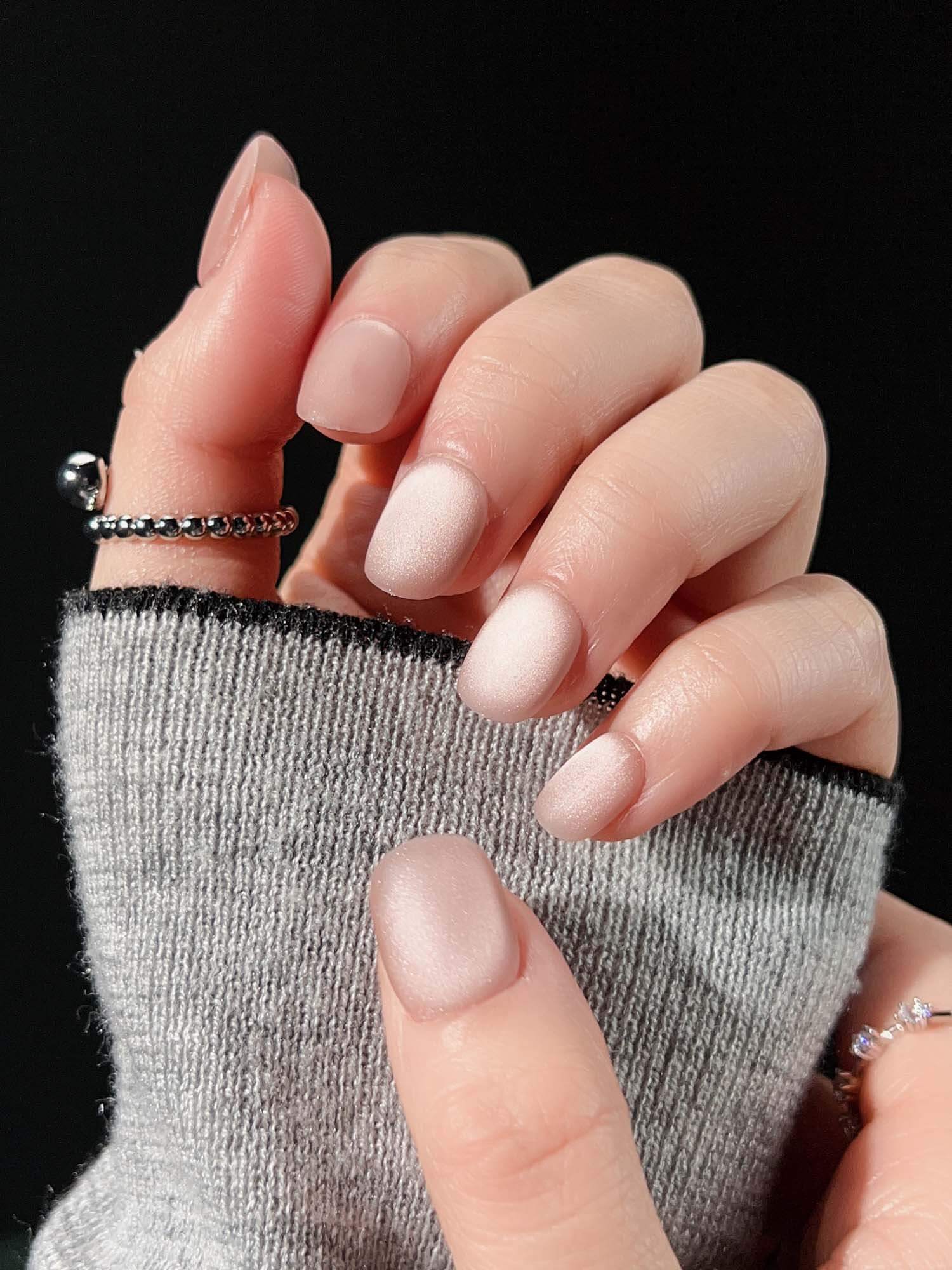 Midnight Nude Nails with Velvet Texture