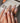 Venetian glass press on nails with stained-glass roses and gold line on nude