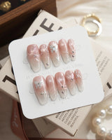 Wonderland Medium Coffin press on nails, handmade custom nails by Joyeenails