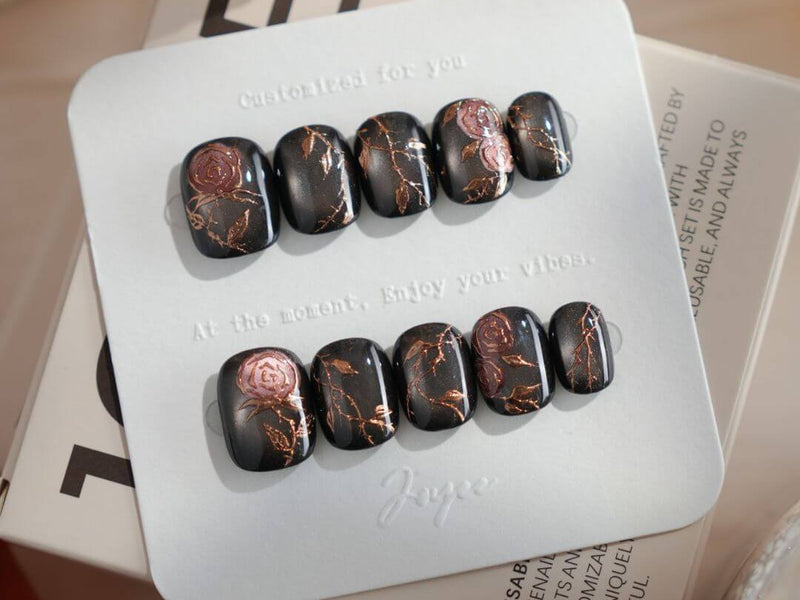 Short squoval press-on nails from Joyee Nails showing the most popular short nail shape for 2026