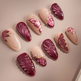 Flujo aterciopelado press-on nails by Joyee Nails