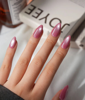 Jewel Cat Eye Press On Nails – Handmade Magnetic Velvet – 12 Colors