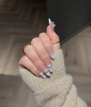 Bear Hug Med Almond Pink Nails | Ready to ship - Joyeenails - CU029 - READY - XS / Medium Almond