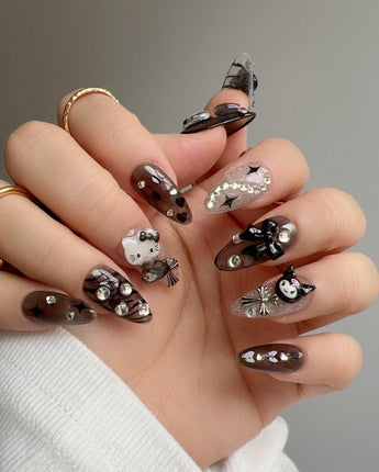 Black KK - Joyeenails - AN027 - XS / Short Stiletto