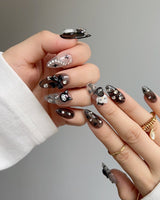 Black KK - Joyeenails - AN027 - XS / Medium Almond