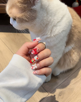 Red Kitty Nails Berry Darling - Joyeenails - AN047 - 1 - XS / Short Almond