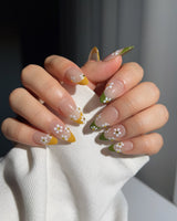 Olive & Ginger Bloom - Joyeenails - FT018 - Custom Size - Add Note / Medium Almond