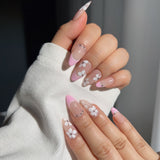 Sakura Fall custom press-on nails — available in multiple shapes and sizes