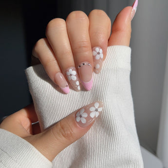 Sakura Fall custom press-on nails — available in multiple shapes and sizes