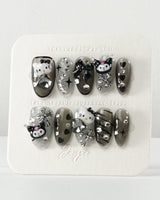 Black KK - Joyeenails - AN027 - XS / Medium Oval