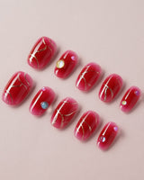 Rebel Chic Red - Joyeenails - DO013 - XS / Short Oval