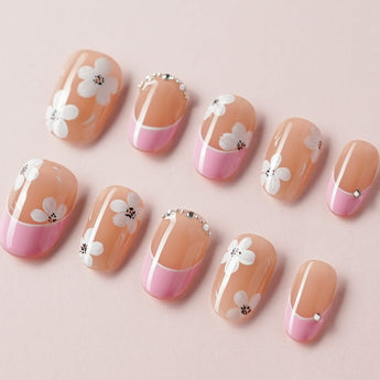 Sakura Fall custom press-on nails — available in multiple shapes and sizes