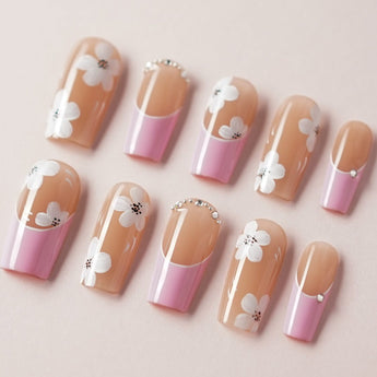 Sakura Fall custom press-on nails — available in multiple shapes and sizes