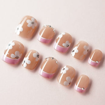 Sakura Fall custom press-on nails — available in multiple shapes and sizes