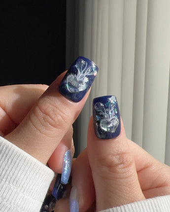 Glow Jellyfish Nails handmade set with creative translucent jellyfish design