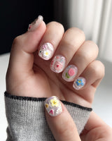 Squishy Pop handmade nails with playful vibrant decals and glossy squishy texture