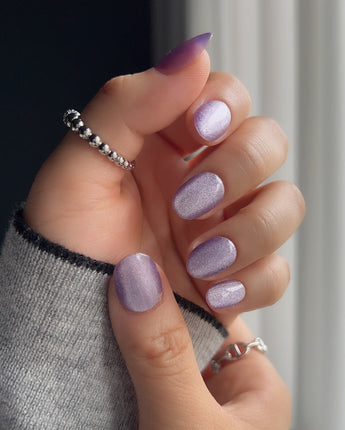 Elegant Purple cat - eye - Joyeenails - CE011 - S / Extra Short Oval