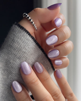 Elegant Purple cat - eye - Joyeenails - CE011 - M / Extra Short Oval