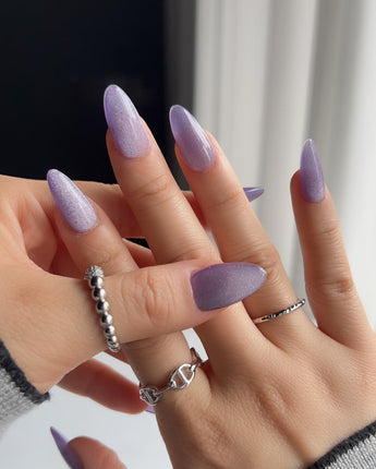 Elegant Purple cat - eye - Joyeenails - CE011 - XS / Short Almond