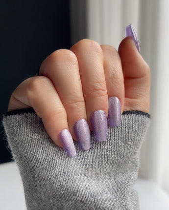 Elegant Purple cat - eye - Joyeenails - CE011 - Custom Size - Add Note / Short Coffin