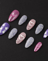 Charming Glam Usagi custom press-on nails with playful glam design and salon-quality finish