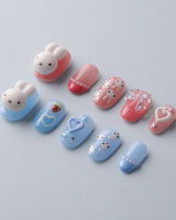MIFFY XOXO custom press-on nails — available in multiple shapes and sizes