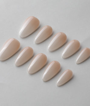 Ombre Gel handmade press-on nails featuring nude clean minimalist nails