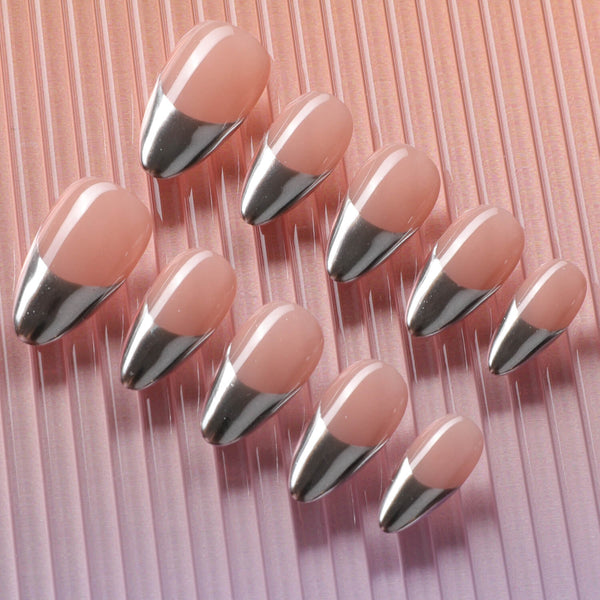 Silver Sleek - Joyeenails - FT025 - XS / Short Almond