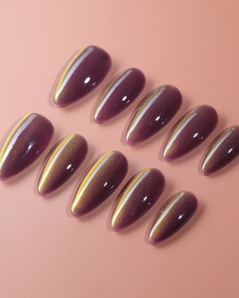 Rose Brew custom press-on nails — available in multiple shapes and sizes