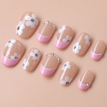 Sakura Fall custom press-on nails — available in multiple shapes and sizes