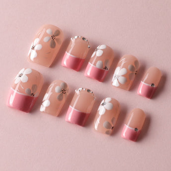 Sakura Fall custom press-on nails — available in multiple shapes and sizes