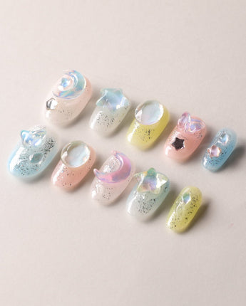 Moon Magic - Joyeenails - AN038 - XS / Short Oval