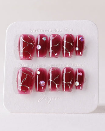 Rebel Chic Red - Joyeenails - DO013 - XS / Short Coffin