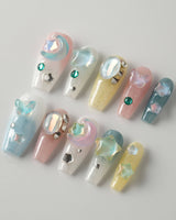 Moon Magic - Joyeenails - AN038 - XS / Medium Coffin