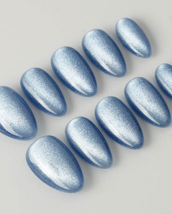 Sky Cat-eye custom press-on nails — available in multiple shapes and sizes